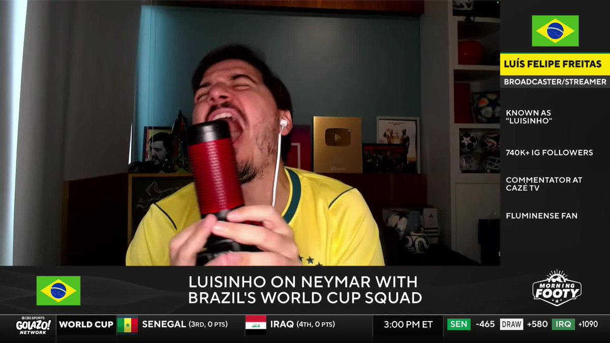"For sure I'm going to cry, I know that I'm not going to hold myself." Luis Felipe Freitas will not hold back any emotions if Brazil win their 6th World Cup 🇧🇷 🏆