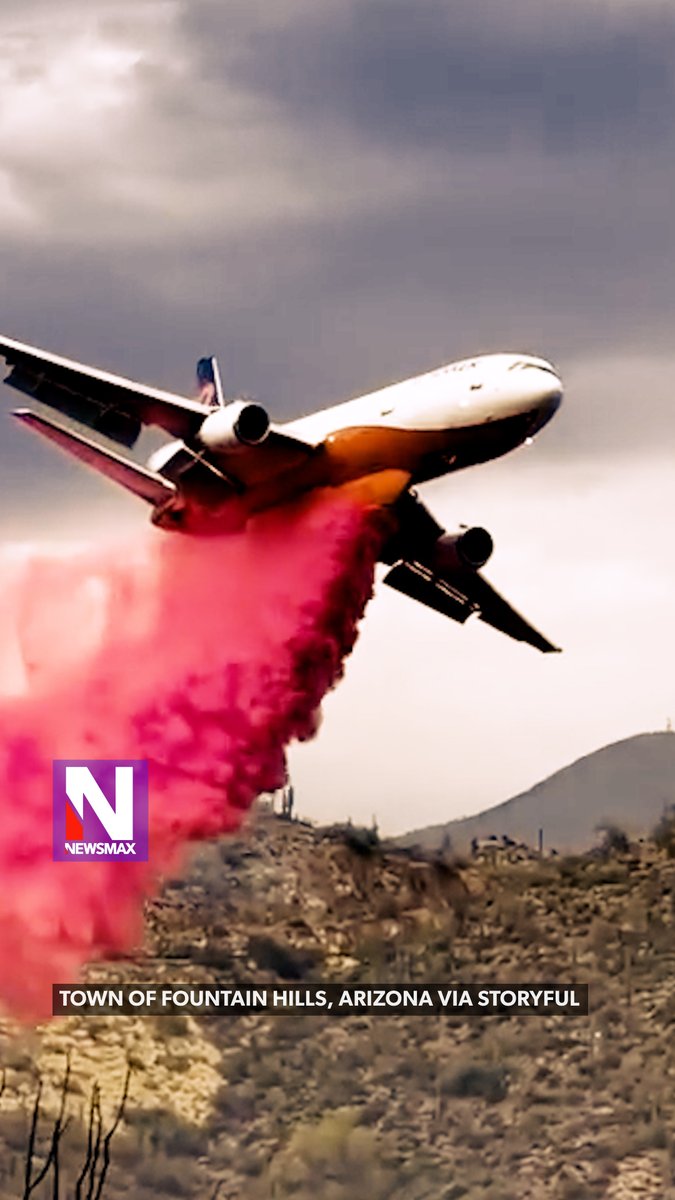 WILDFIRE WINGS: An exploding RV sparked the 30-acre Round Valley Fire near Fountain Hills, Arizona, on Wednesday, prompting a firefighting aircraft to rain retardant over the blaze. One emergency responder was treated for heat exhaustion at the scene, authorities said.