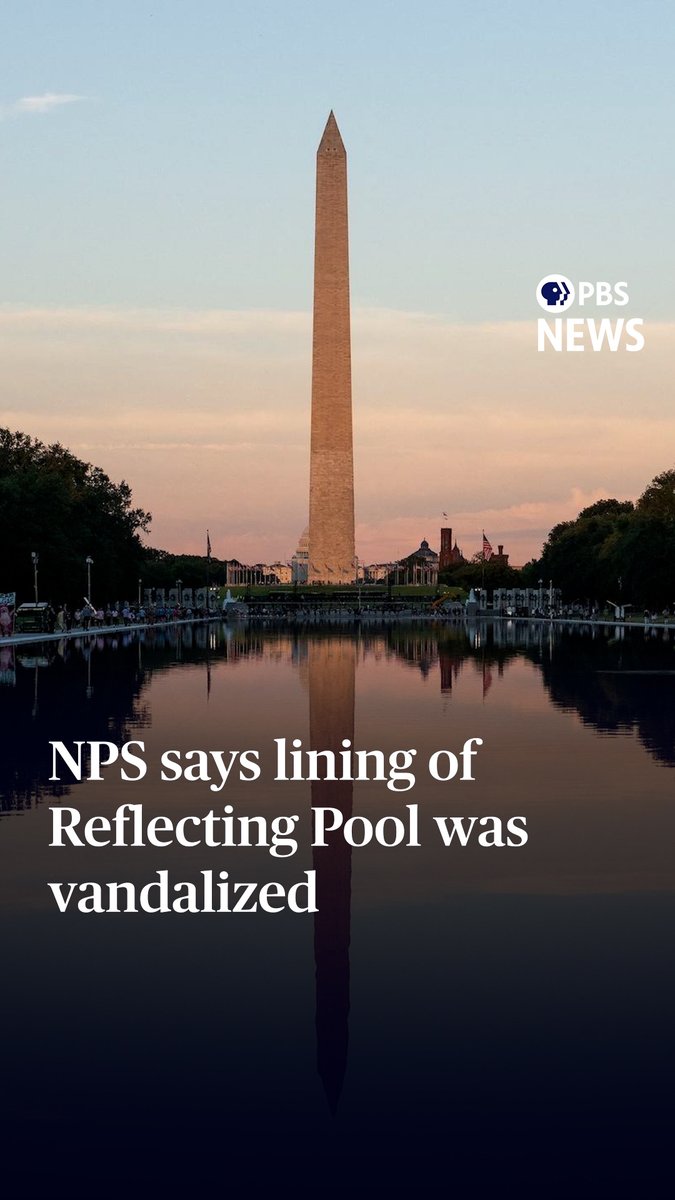 A top official at the National Park Service says the liner of Washington, D.C.'s Reflecting Pool was cut with a knife or razor earlier this month. In a court filing, the deputy director for operations, Frank Lands, says the cut damaged the foam sealant that was installed as part of the site's $16 million renovation. President Donald Trump has blamed unidentified vandals for peeling paint found in the pool, but officials have not named anyone who may have been involved. One expert told the PBS News Hour that the type of sealant in question is usually puncture-resistant.