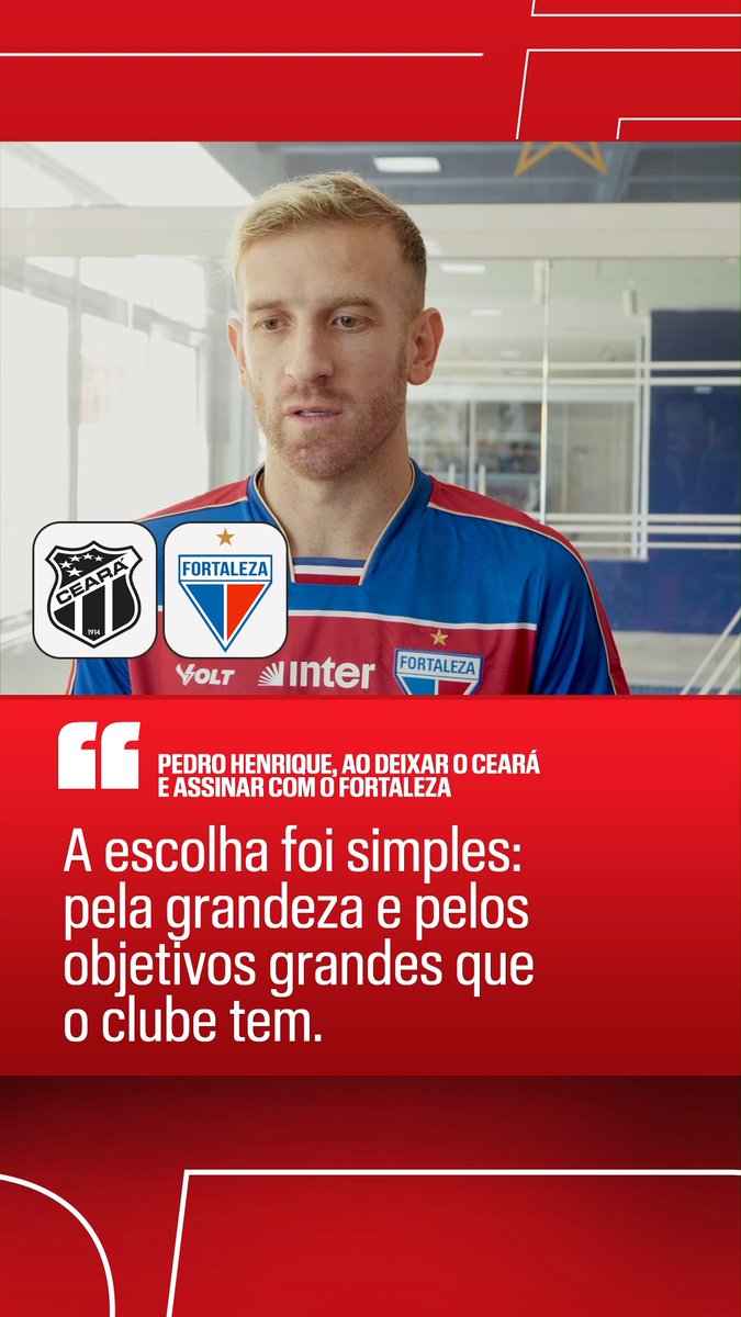 Pedro Henrique, ao trocar o Ceará pelo Fortaleza: “A escolha foi simples: pela grandeza e pelos objetivos grandes que o clube tem.” 🗞️ ESPN Brasil | SportsCenter Brasil 🎥 Reprodução/TV Leão