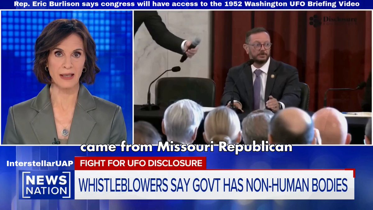 Rep. Eric Burlison: "MIT Lincoln Labs has agreed to hand over an Air Force video from 74 years ago about a UFO briefing. They have acknowledged that it exists and that they are in the process of getting it to us." 👽🛸🇺🇸 "My understanding is that it shows an Air Force general briefing MIT scientists about the 1952 Washington DC event. That would be important historical information to have."