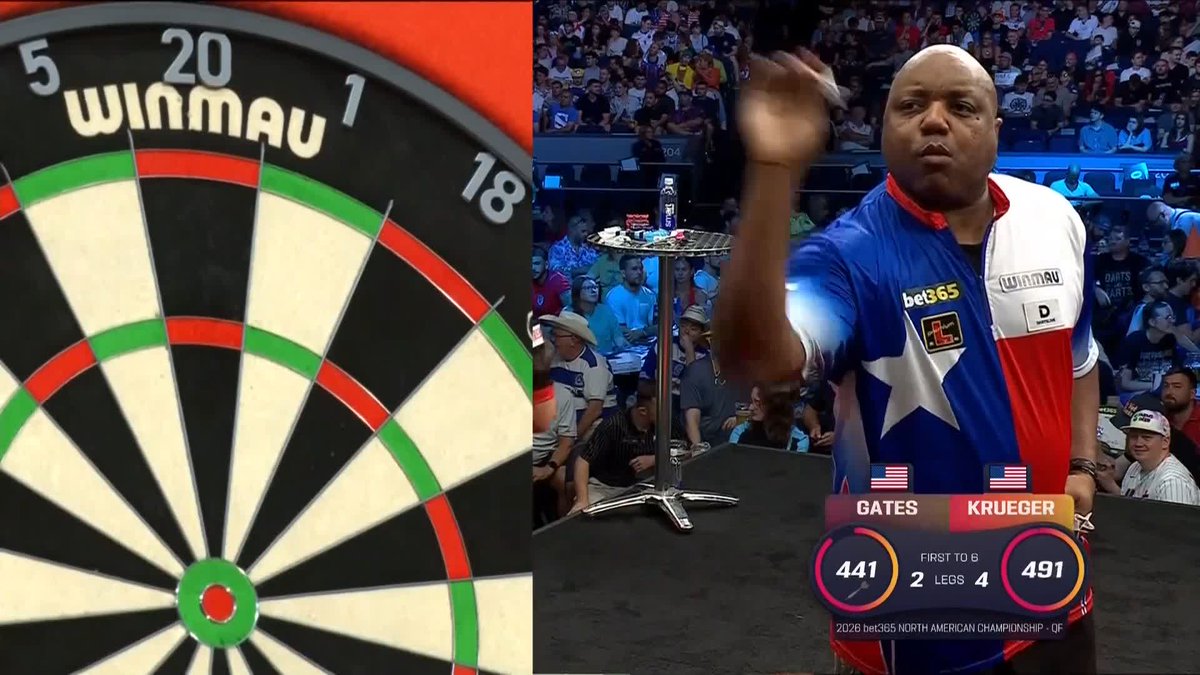 It's raining maximums! ☔️ Leonard Gates and Fred Krueger land back-to-back 180s as this quarter-final tie heats up at MSG!