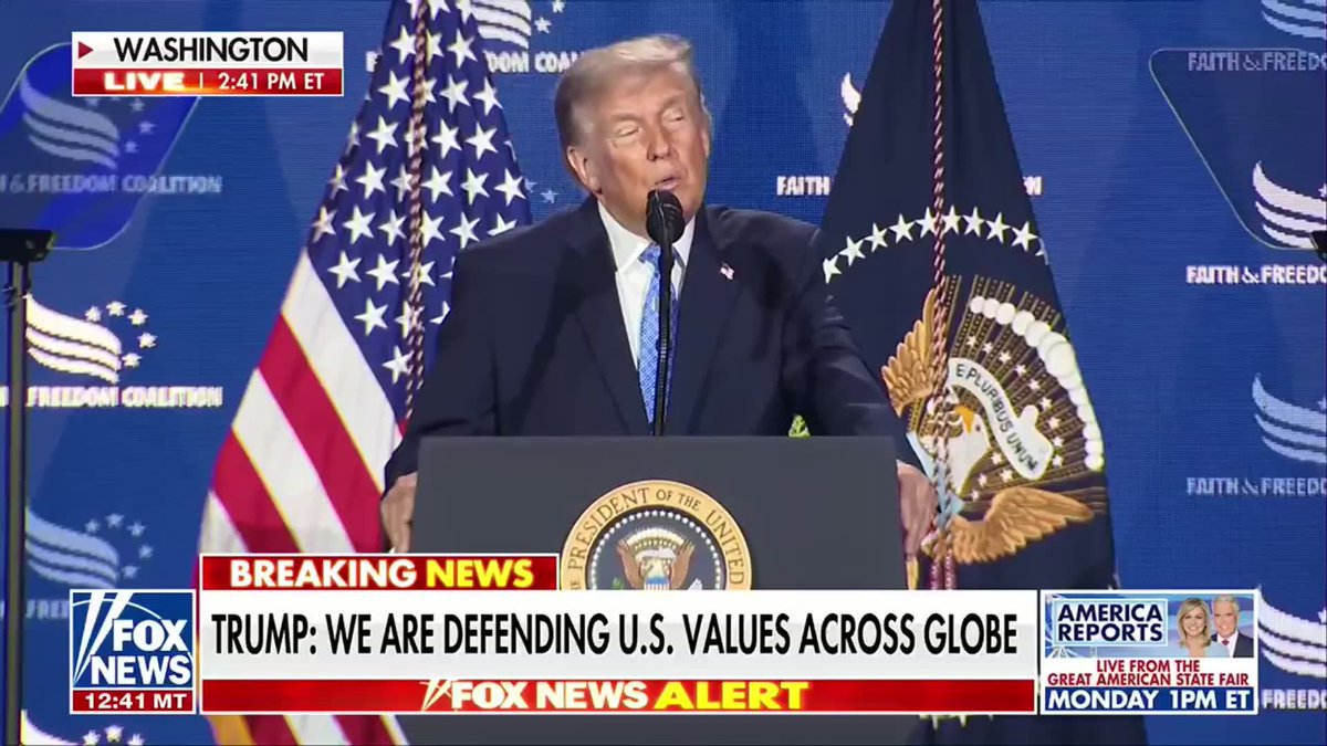 BREAKING: President Trump vows to eradicate what he calls a "horrible thread of cancer" quietly moving through the nation, issuing a stark warning against the rise of communism in America. "We have a country that's just the hottest. It just is so hot and I'm working really hard to make it even better. We're going to get rid of some of the flaws. We're going to make it even better." "But the biggest thing we have to do is we have to stop this, this horrible thread of cancer that's permeating our country called communism."