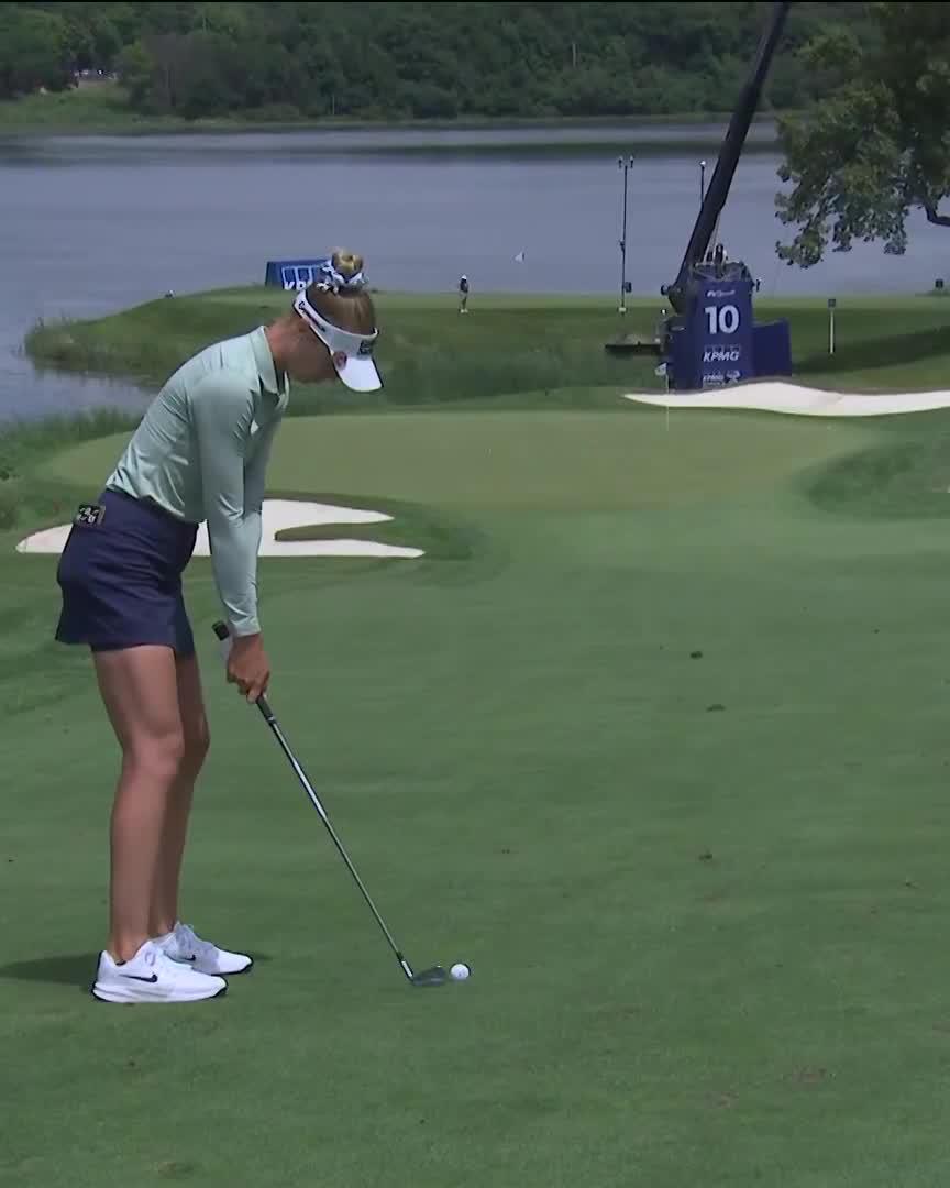 2 birdies through the first 3 holes of R2 KPMG Women's PGA Championship for Nelly Korda. Currently 6 back of the lead. -2 through 3 / -4, T6 LFGNK