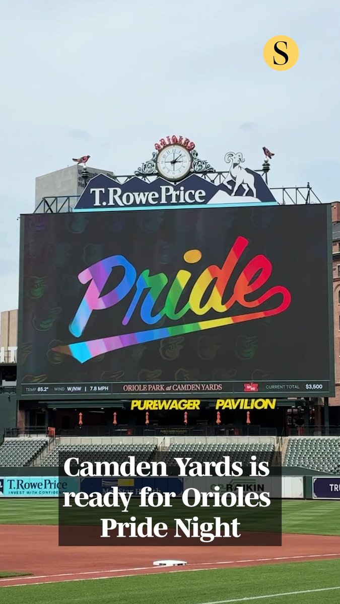 Camden Yards is ready for Pride Night as the Orioles prepare to play the Nationals in the opener of a six-game homestand. 🎥: Jacob Calvin Meyer, The Baltimore Sun