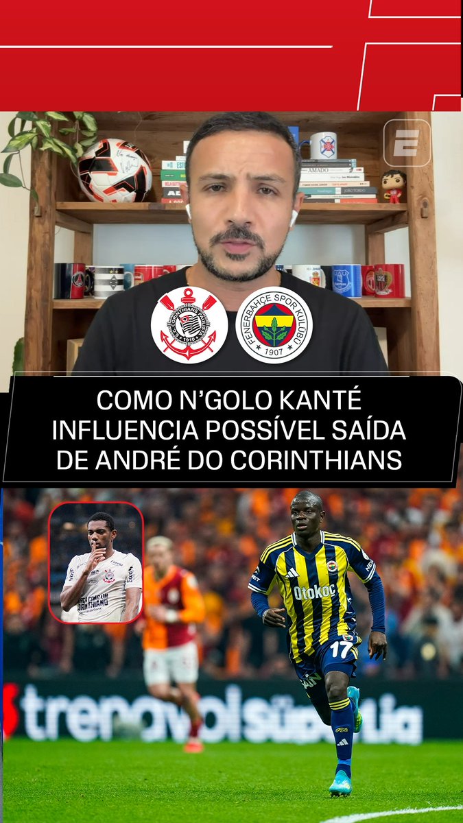 🚨 Fala a Fonte programında konuşan ESPN muhabiri Bruno Andrade'nin verdiği bilgilere göre N'Golo Kante'nin Fenerbahçe'deki durumu Corinthians'ın transfer piyasasını etkileyebilir. Bunun nedeni, Fenerbahçe'den astronomik bir maaş alan Kante'nin olası ayrılığının, Andre için yapılacak bir hamlenin önünü açabilecek olması. Kulislerden sızan bilgilere göre; Andre, Fenerbahçe'nin hem yeni başkanı hem de yeni teknik direktörü tarafından onay almış durumda.