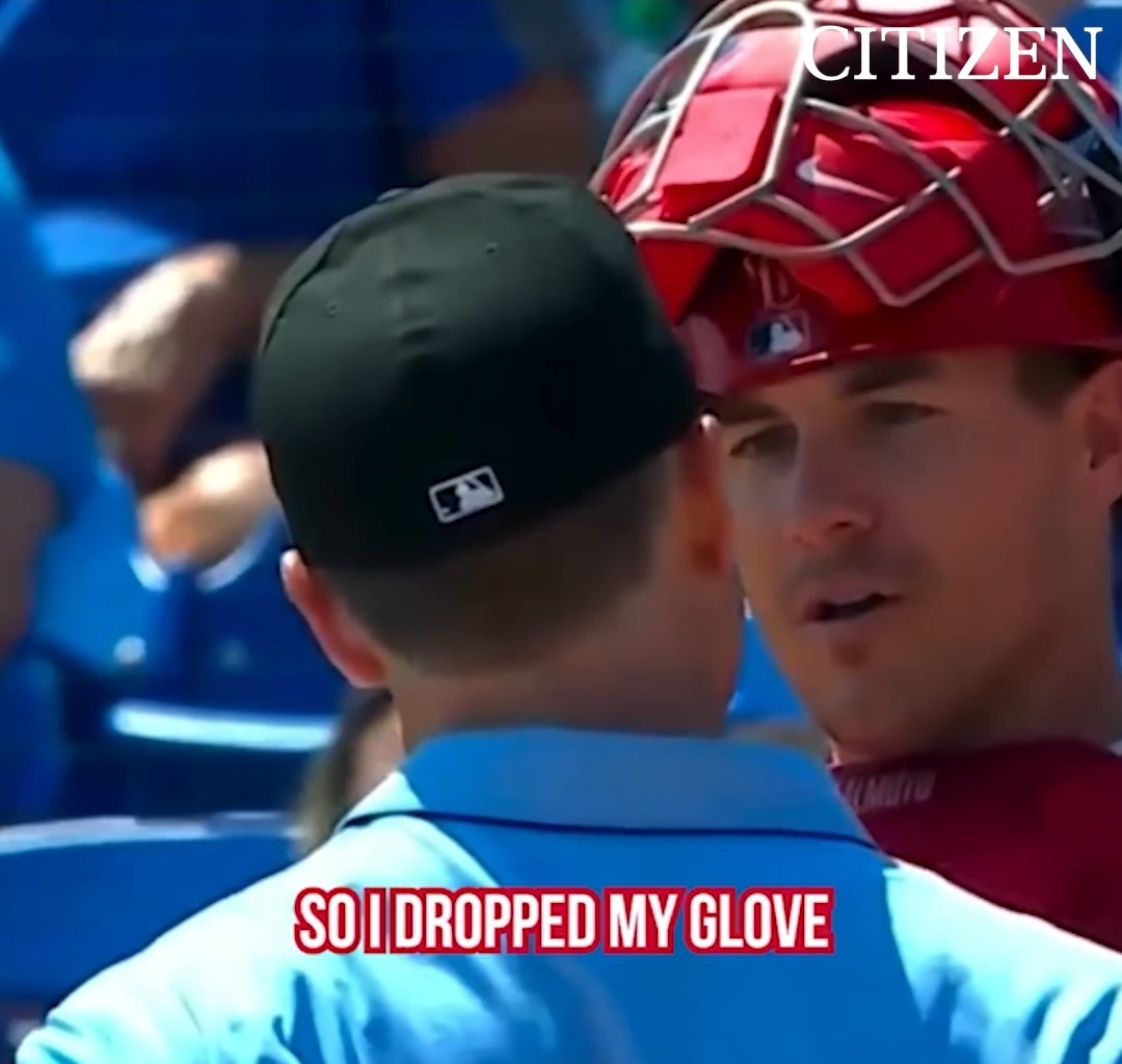 Umpire got embarrassed so he ejected Phillies catcher JT Realmuto, a breakdown throwback