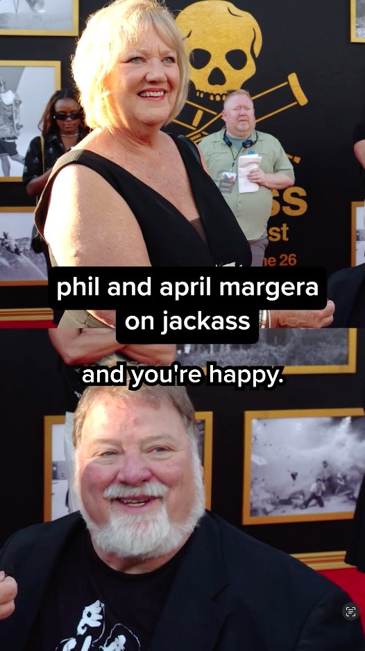phil and april margera graced the red carpet of the jackass: best and last premiere to share some parental wisdom.