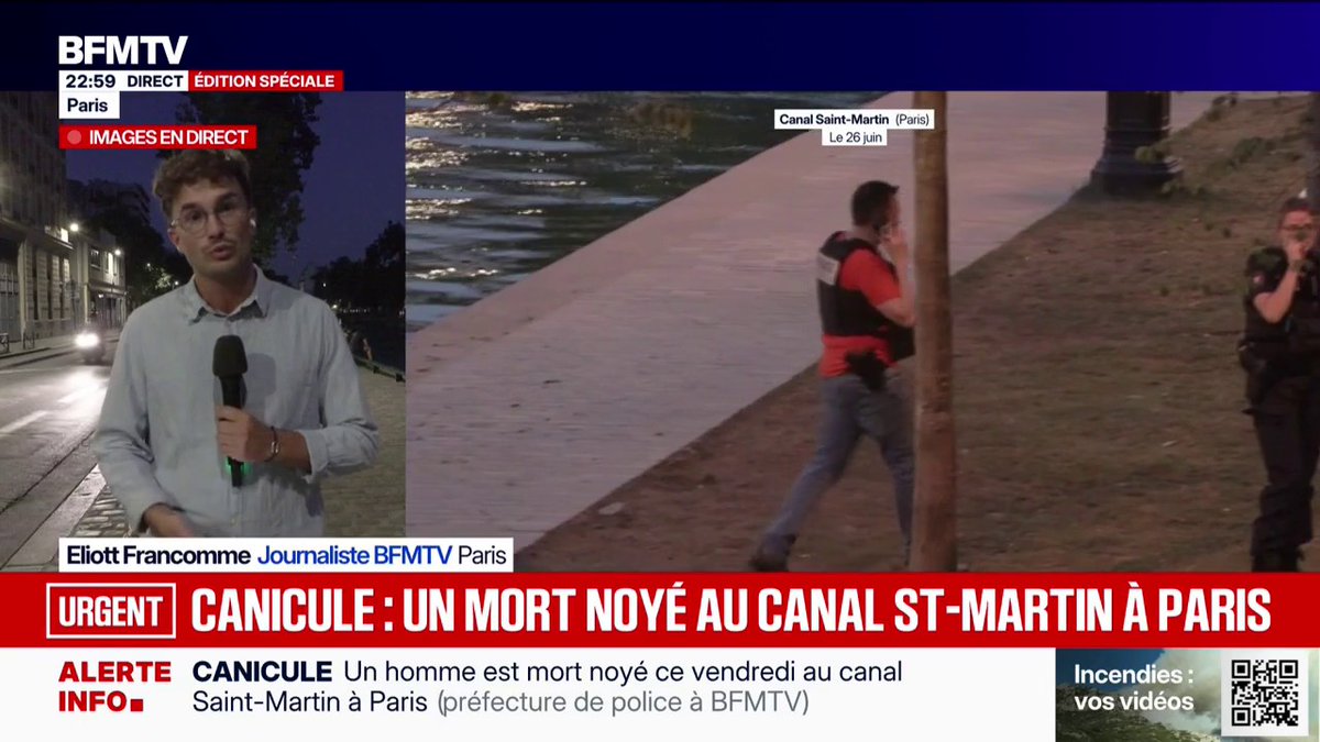 Canicule: un homme est mort noyé ce vendredi au canal Saint-Martin à Paris