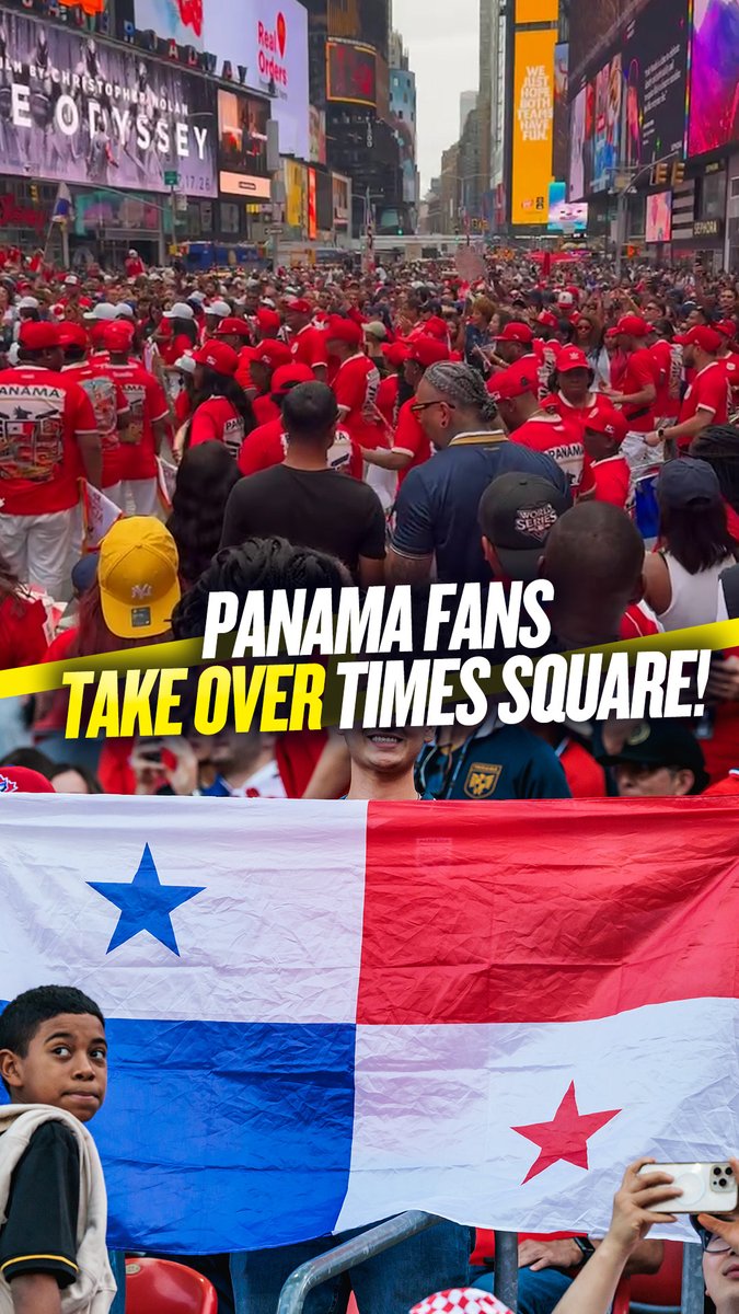 These Panama fans take over Times Square ahead of their #FIFAWorldCup game against England! ๐ต๐ฆ