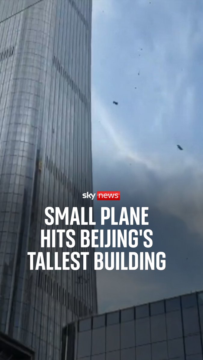Sky's Helen-Ann Smith reports from Beijing where a plane hit the city's tallest building.