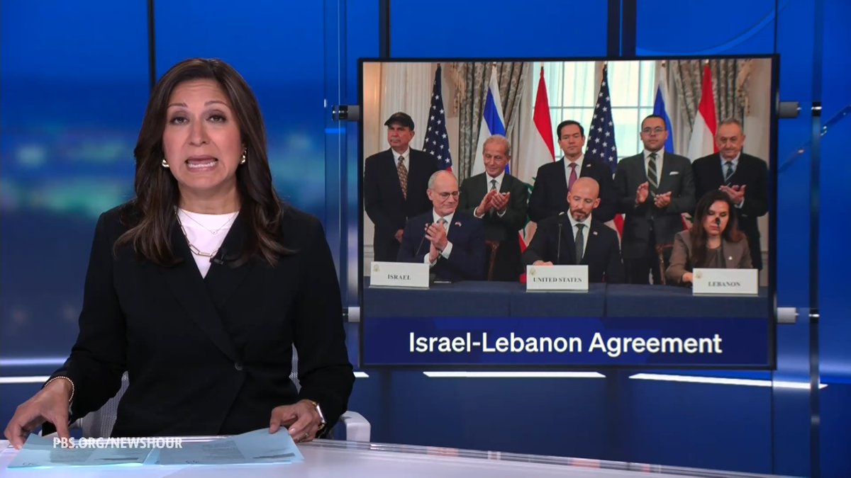 Israel and Lebanon signed a framework agreement on Friday aimed at ending the fighting between the Israelis and Hezbollah. No details were made public, but an Israeli official told the Associated Press that talks have addressed a redeployment of Israeli forces inside Lebanon after the territory is cleared of Hezbollah infrastructure and the militant group is disarmed. Flanked by the Israeli and Lebanese ambassadors in Washington on Friday, Secretary of State Marco Rubio called the new document a “first step” toward peace. Israel’s representative agreed. Earlier in the day, plumes of smoke could be seen near the Lebanese city of Nabatieh after the latest Israeli airstrikes there. That’s in spite of a ceasefire with Hezbollah. The Iran-backed group has not been a party to the U.S.-mediated talks and has said it will not agree to any plan that would include its disarmament or removal.