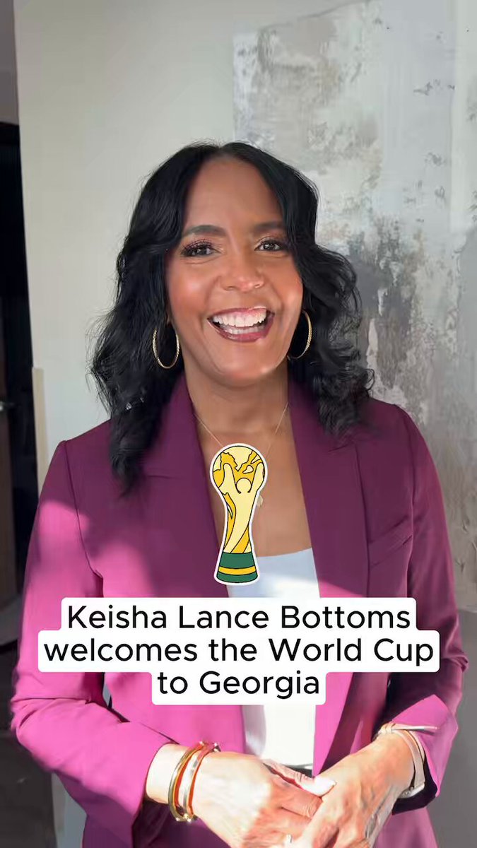 The World Cup is here in Georgia! 🏆 This historic moment was made possible thanks to the vision of former Atlanta Mayor Keisha Lance Bottoms, who initiated the city's host bid during her term.