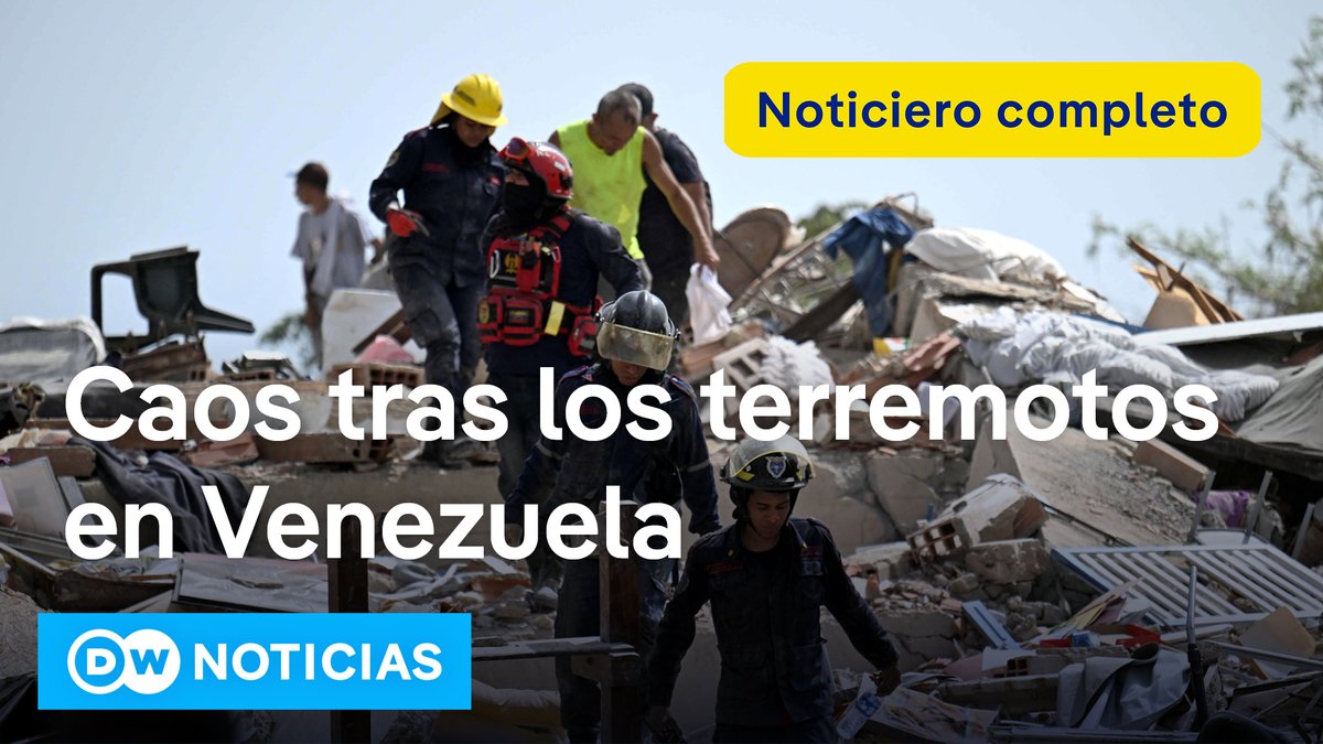 🔴 DW Noticias 26 junio: Desesperación y saqueos agravan la emergencia en Venezuela Casi 1.000 muertos y más de 50.000 desaparecidos es el saldo del doble terremoto en Venezuela. La falta de respuesta oficial aumenta la desesperación y dificulta el rescate de sobrevivientes. Cientos de damnificados hacen largas filas para recibir ayuda humanitaria. La escasez de alimentos y productos básicos desató este viernes saqueos en varios comercios de Catia La Mar, en el estado de La Guaira, la zona más golpeada por los terremotos.