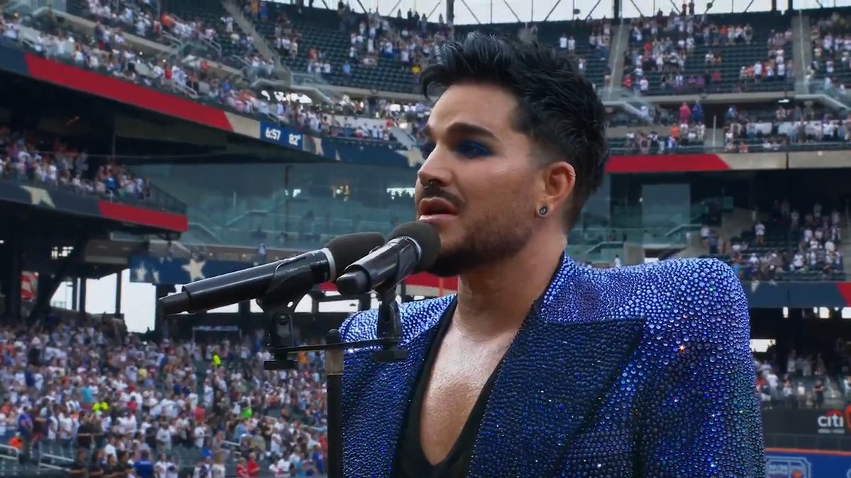OFFICIAL VIDEO Close up! !/ Adam Lambert Sings the National Anthem at Citi Field | Mets vs. Phillies 💙💙🌈Vocals!!! 🎶🎶