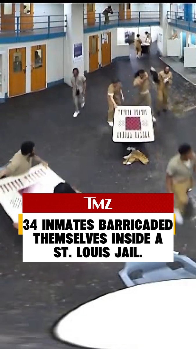 😳 Surveillance video captures a jail disturbance involving 34 inmates who barricaded themselves inside the St. Louis County Justice Center. Four inmates have since been charged.
