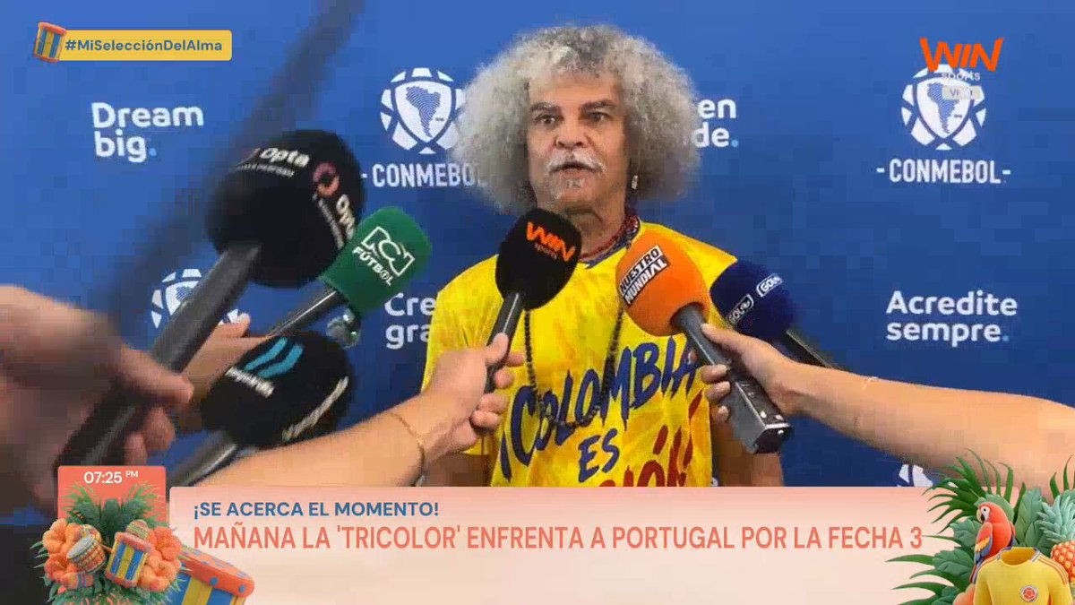 🇨🇴⚽ “El equipo está jugando bien, va a ser un buen partido ante Portugal y vamos a ganar. Equipo que gana no se toca. El segundo partido jugamos muy bien, hay que mantener ese ritmo” Carlos ‘El Pibe’ Valderrama, exfutbolista colombiano. #MiSelecciónDelAlma