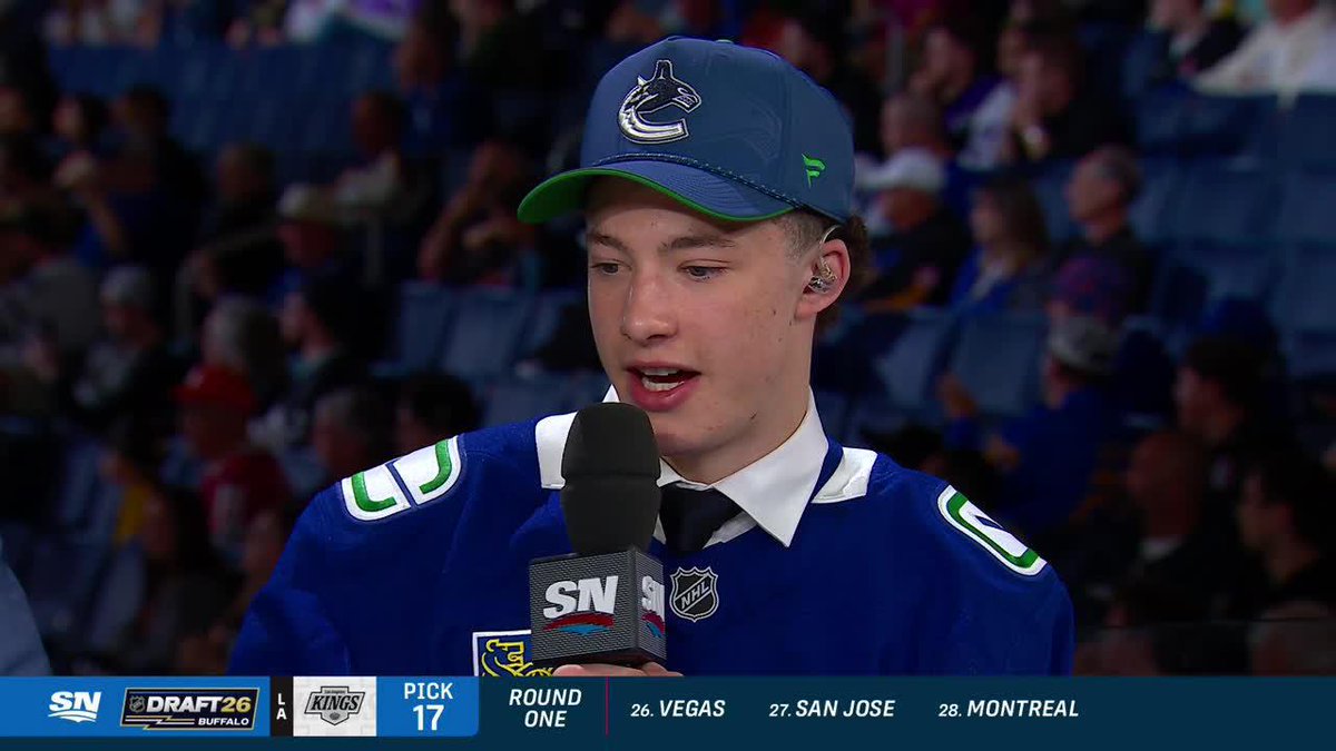 "This is actually what I dreamed of." 💙 Caleb Malhotra chats with the Sportsnet panel about the emotions he felt after getting selected by the #Canucks. #NHLDraft | Uber Eats