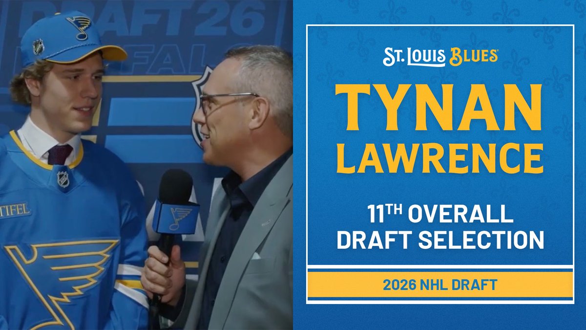 Tynan Lawrence went to Jake Allen's mini camps and already had "a few Blues things in his bedroom." Check out this one-on-one interview with the Blues' No. 11 overall pick. #stlblues #NHLDraft