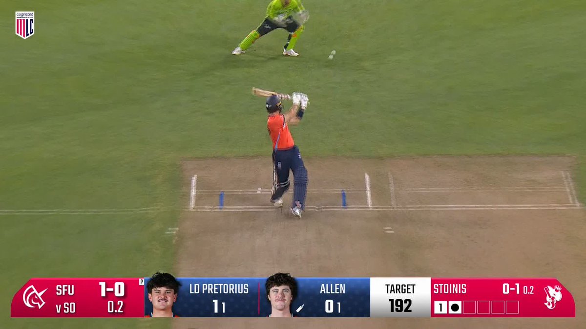 Marcus Stoinis bowls Finn Allen for a duck! 🦆 Stream Major League Cricket on 7plus 🏏