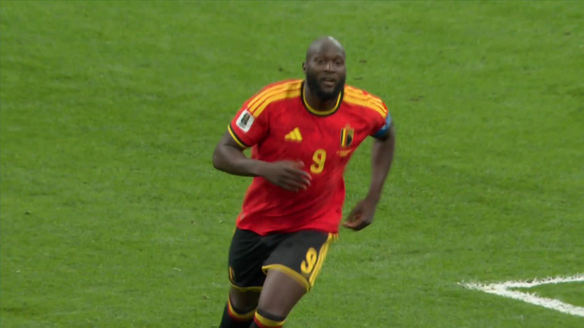 HIS FIRST TOUCH 😅 Romelu Lukaku continues his run as Belgium's all-time leading goal scorer with this one-touch wonder for their FOURTH of the match