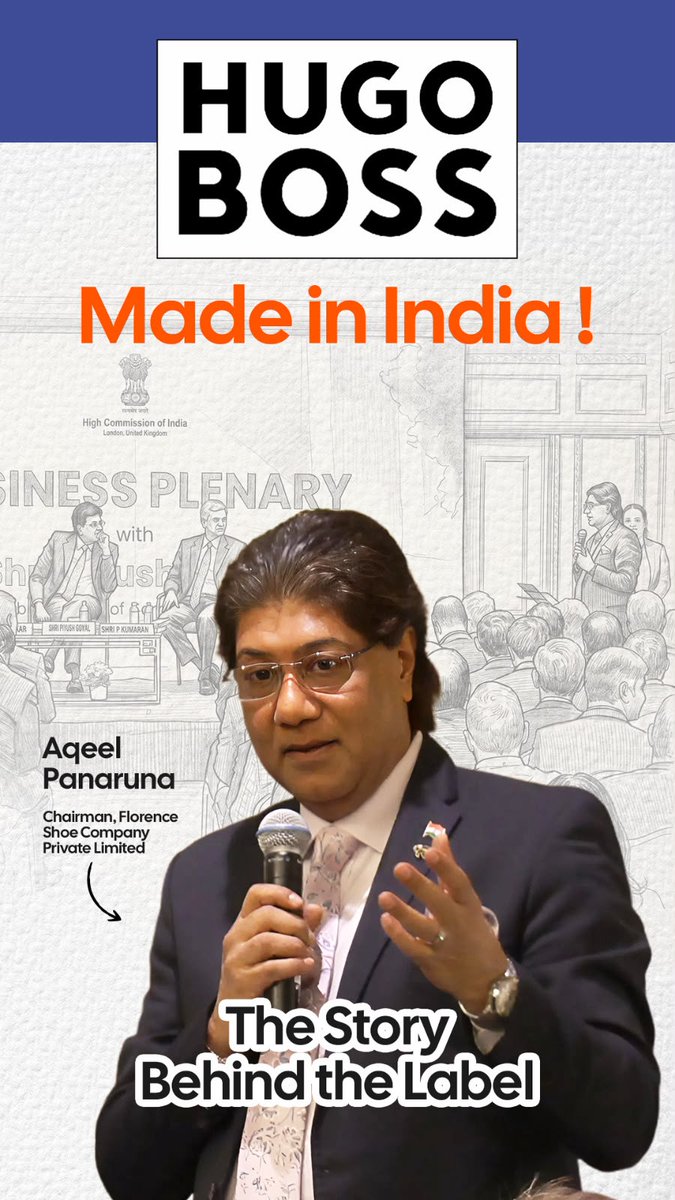 "When you label a product 'Made in India', you are representing a country." 🇮🇳 At our Business Plenary Session in London, I had the pleasure of hearing from Mr. Aqeel Panaruna from Ambur, Tamil Nadu. As the founder of Florence Shoe Company, he shared an incredible story of how an international customer spotted a luxury Hugo Boss shoe at Cairo Airport, checked the label, and saw those proud words ‘Made in India’, which was manufactured by his company. For entrepreneurs like Aqeel, quality is not just a corporate metric, it is a national responsibility. His work has not only put Indian craftsmanship on global shelves for iconic brands but has also driven large-scale rural employment, championed women’s empowerment in manufacturing, and pioneered sustainable zero liquid discharge technologies. As we strengthen the India-UK trade corridors, entrepreneurs like him are proving to the world that BRAND INDIA stands at the very top tier. To Aqeel and countless Indian businesses setting global benchmarks, thank you for making the 'Made in India' label a symbol of trust, excellence, and pride.