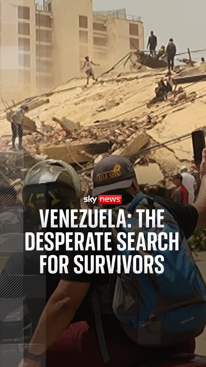 Families and rescue teams are using their bare hands to search for survivors of Venezuela's earthquakes, as they anxiously wait for international help to arrive. Sky's Martha Kelner reports