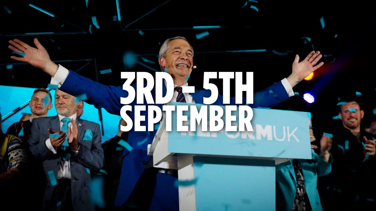 Reform UK’s Party Conference in Birmingham this year is set to be the biggest one yet. Don’t miss your chance to be part of it. Get your tickets now. 👇