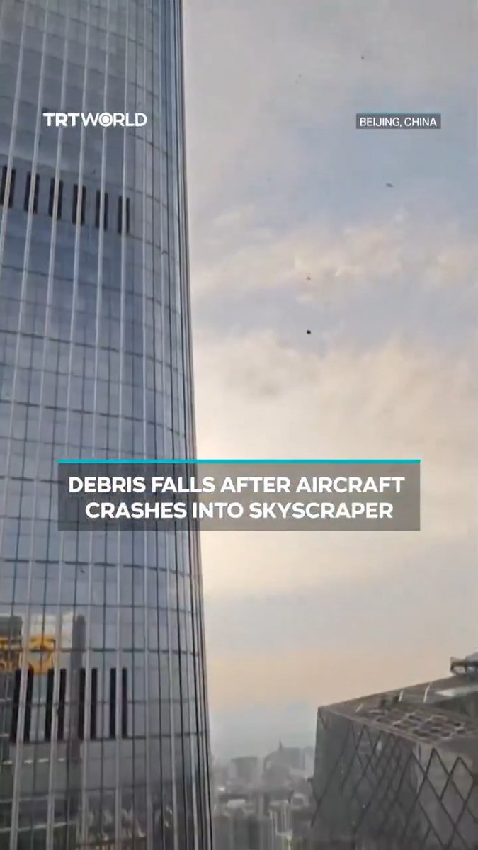 🇨🇳 A new report says that yesterday's plane crash into Beijing's tallest skyscraper has claimed 13 lives. It's not yet clear whether this was a terror attack or how the fatalities were caused, but massive pieces of debris, including a plane wing, were seen falling onto the busy financial district road by the CITIC tower. Writer: Mhedi