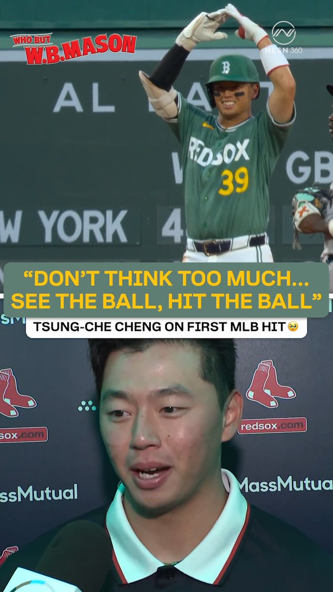Tsung-Che Cheng's making sure his first hit ball gets back to his parents 🥹❤️ 🤝 presented by W.B. Mason Co.