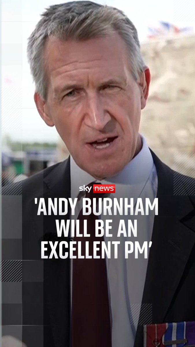 Defence Secretary Dan Jarvis tells Sky News he backs the newly-elected MP Andy Burnham to be the next prime minister.