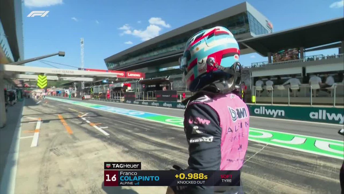 Por esto Franco tuvo que abortar su última vuelta en Q2. Larga P16 mañana