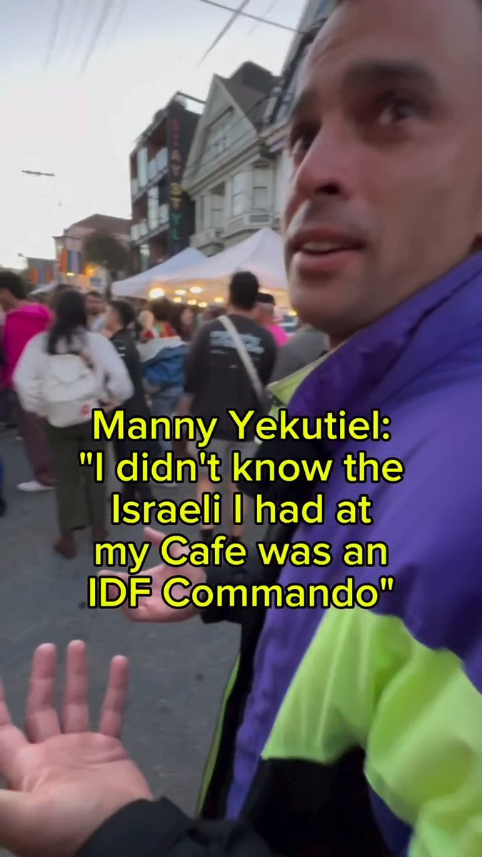 This is atrocious. They’re bullying a gay Jewish man in San Francisco because I was at his cafe in 2019. I spent years working with Palestinian civilians on developing humanitarian projects and providing them with humanitarian aid. Let me tell you something. I never killed or physically harmed anyone during my service. That wasn't my job. I spent day in and day out trying to build bridges between Israelis and Palestinian civilians. If you think for a single second that I should be ashamed of my service, you are out of your mind. Helping a gay man escape his homophobic family and move to Israel is not something I am ashamed of. Working with Palestinian families is not something I'm ashamed of. Holding the hand of a little boy who was blown up by a Hamas trap is not something I'm ashamed of. You are the ones who should be ashamed.