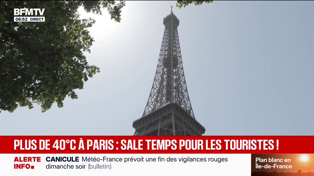 Les touristes à Paris sont déçus avec la canicule. "Les visiteurs sont entre déception et compréhension. En Côte d’Ivoire, il y a du vent ici non. J’ai du mal à respirer." Les Français ont bien fait de refuser l’idée fasciste de la clim.