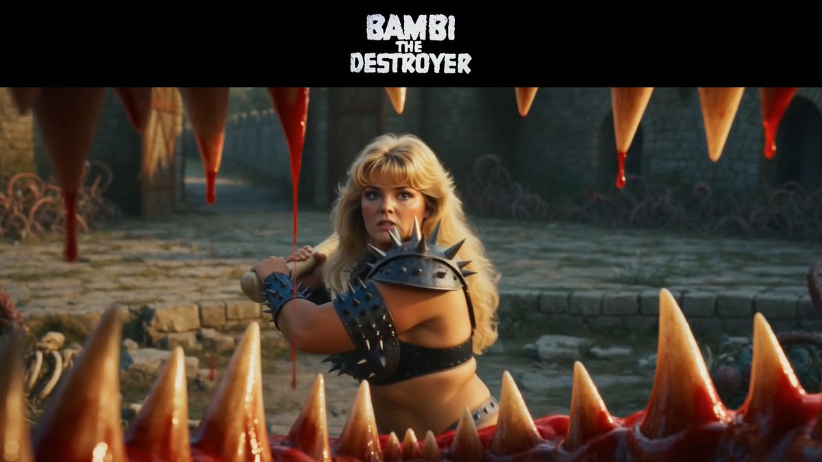 Bambi the Destroyer returns on Saturday Morning with pure ’80s retro camp! Epic sword fights, wild fantasy action, and over-the-top B-movie energy. Think classic adventure vibes with a strong female hero leading the charge. Pure nostalgic fun.
