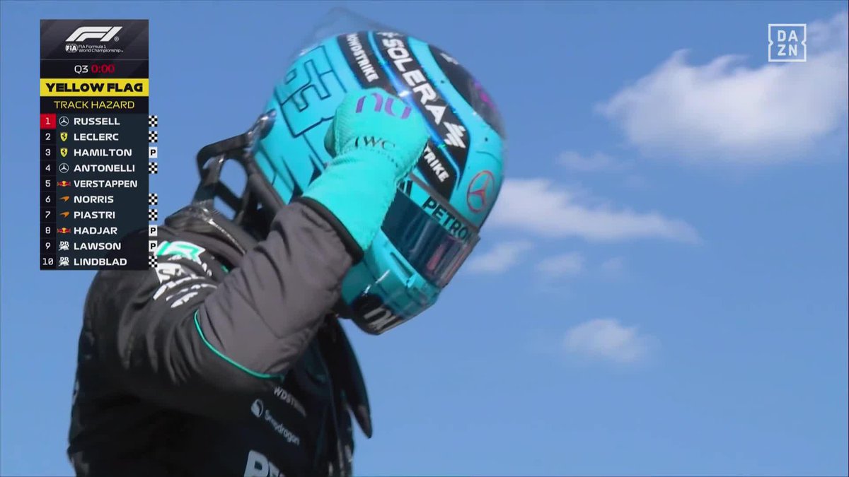 🚨 LA POLE ES PARA RUSSELL George afirma haber aminorado la velocidad con bandera amarilla, suficiente para validar su vuelta final #AustriaDAZNF1 🇦🇹