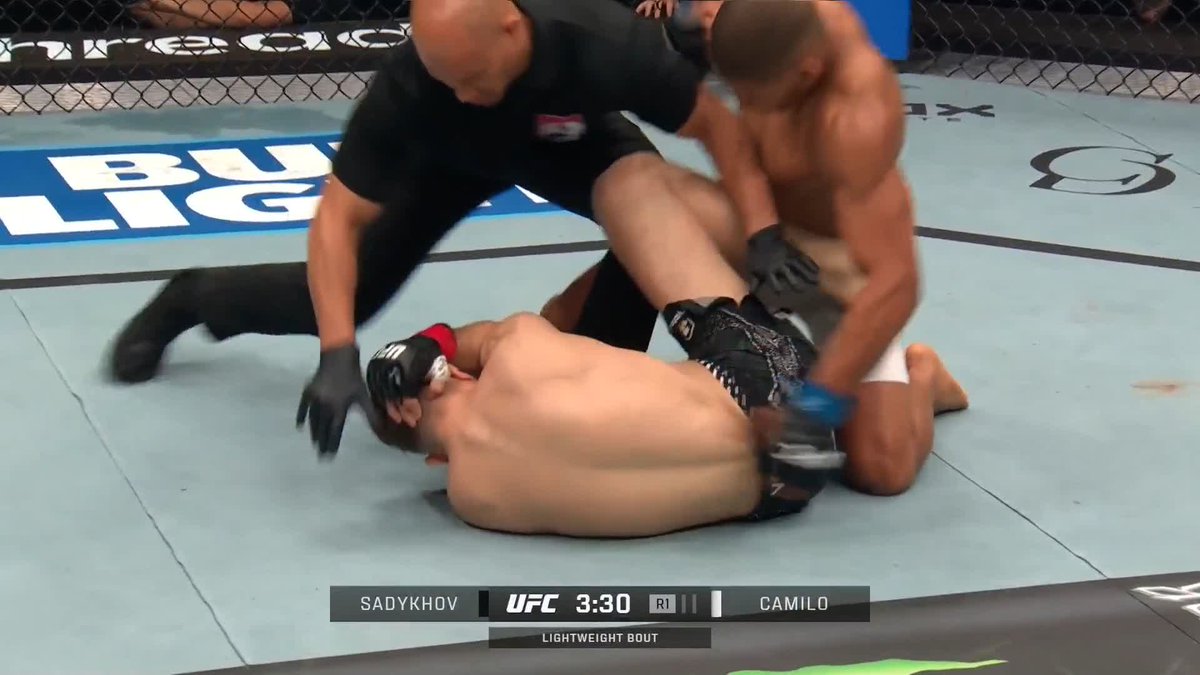 SILENCING THE CROWD 🤫 🇦🇿 #UFCBaku Matheus Camilo stops Nazim Sadykhov in enemy territory!