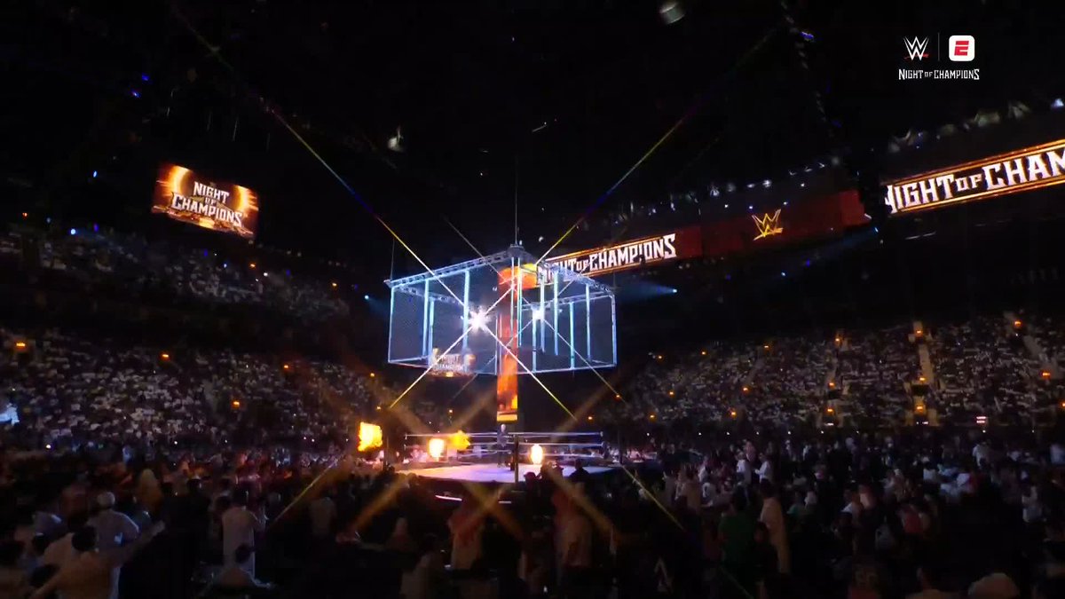 The cage is being LOWERED! 🔥 Stream #WWENOC NOW on the ESPN App with ESPN Unlimited! ▶️: