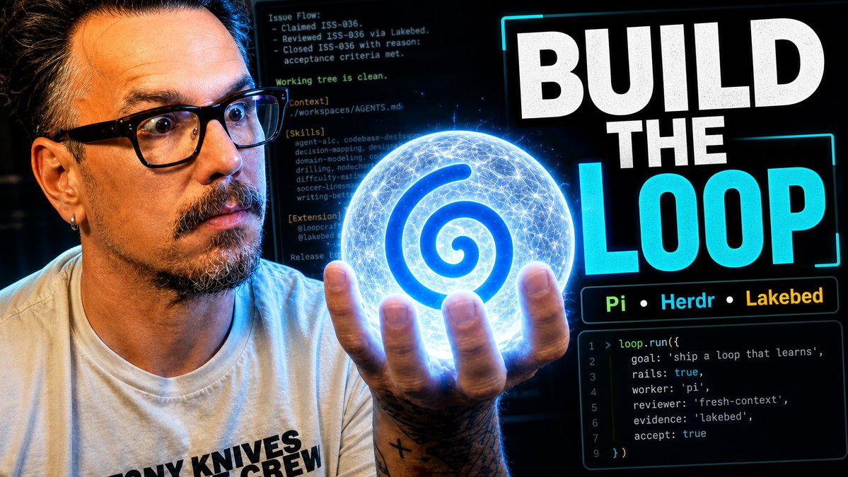 ๐ "loops" are nothing new, but they take thoughtful consideration to build durably. This is a quick look at how I'm thinking about loopcraft, building durable loops from scratch, and experimenting with Pi, Herdr, and Theo - t3.gg's Lakebed (a shitty cloud for shitty apps)