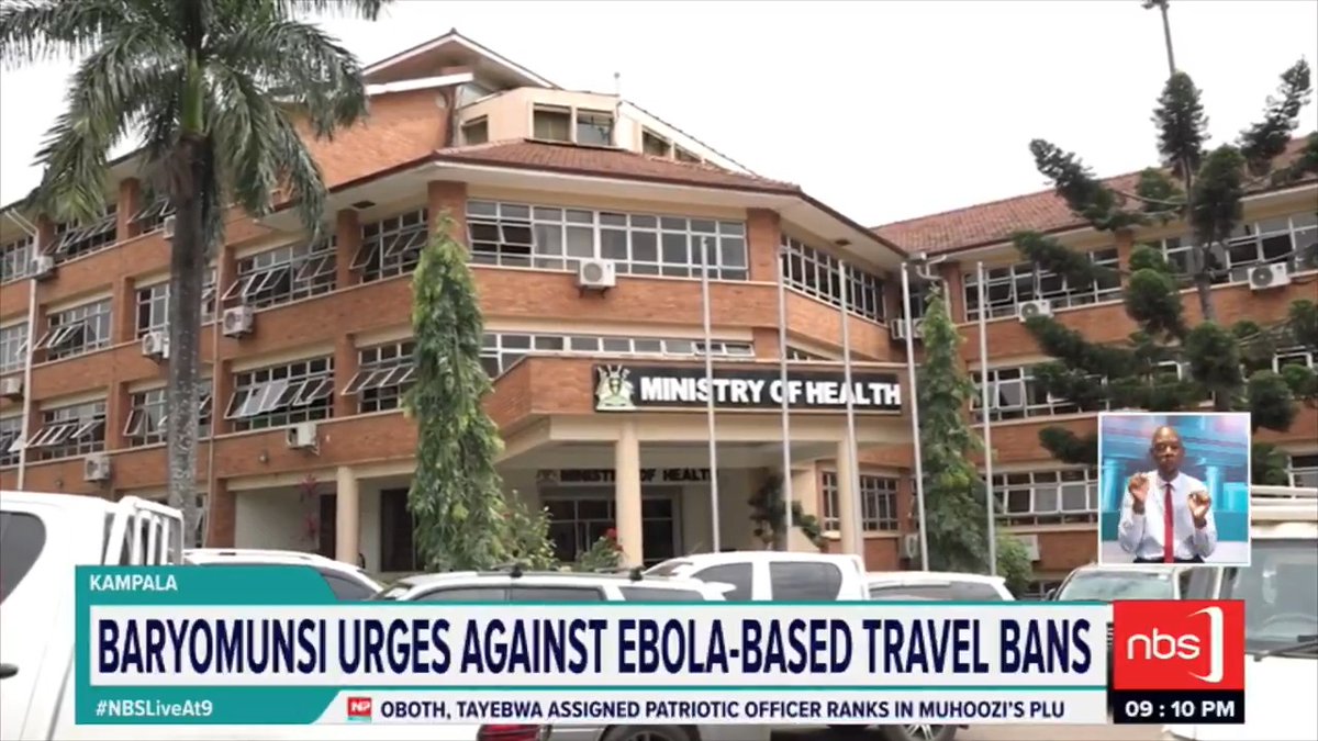 Health Minister Dr. Chris Baryomunsi has urged foreign governments not to impose travel restrictions on Uganda over the Ebola outbreak, saying the country's cases remain relatively few compared to neighbouring DR Congo. Jamila M. Nuwaha #NBSLiveAt9 #NBSUpdates