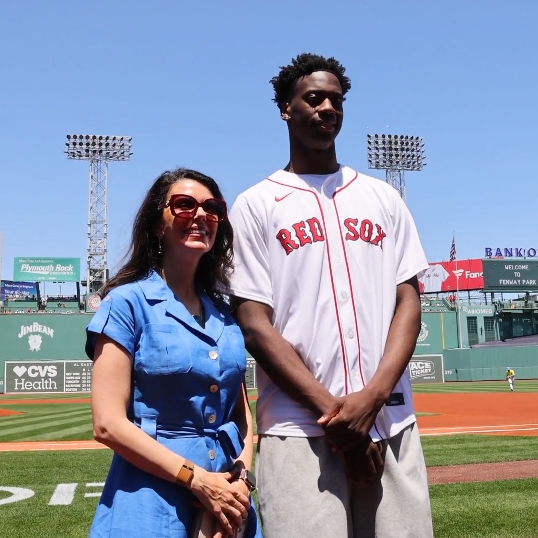Brockton's own AJ Dybantsa with the first pitch!