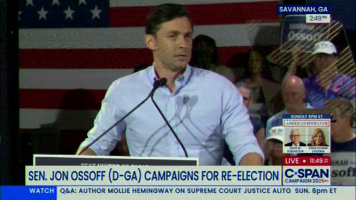 Ossoff: "While hundreds of thousands of Georgians lose their healthcare, Mike Collins builds Trump a ballroom. They worked harder burying the Epstein files than they ever worked to lower your grocery bill."