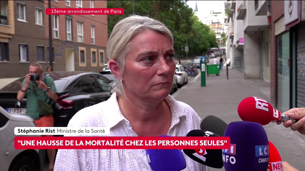 🔴 DIRECT. Stéphanie Rist, ministre de la Santé, s'exprime sur la canicule : "Le passage au niveau 3 du plan canicule a permis aux établissements de santé d'anticiper l'afflux de patients, notamment grâce aux plans blancs et au rappel de personnels", explique-t-elle. #canal16