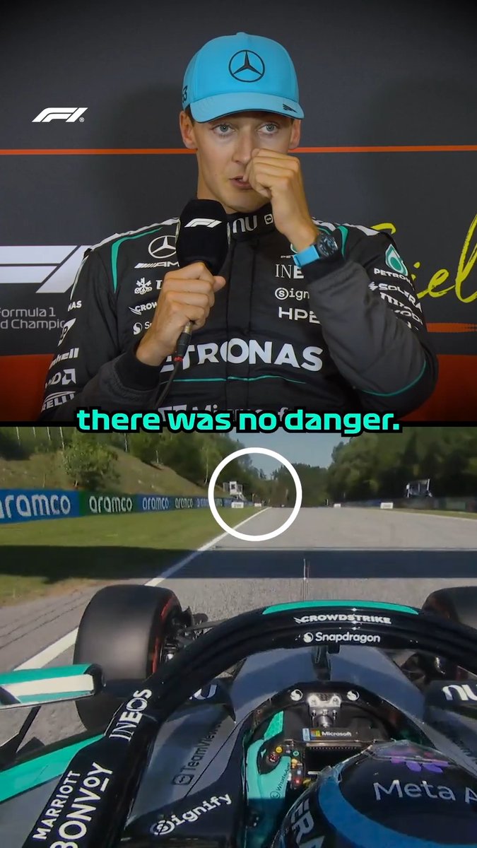 George Russell explains how his final lap of Qualifying unfolded with the single yellow flag at Turn 9 🗣️ #F1 #AustrianGP