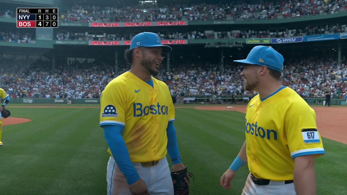 Boston keeps rolling 🔥 The Red Sox take the first three games of the series, while the first-place Yankees will need a win tomorrow to avoid a four-game sweep 👀