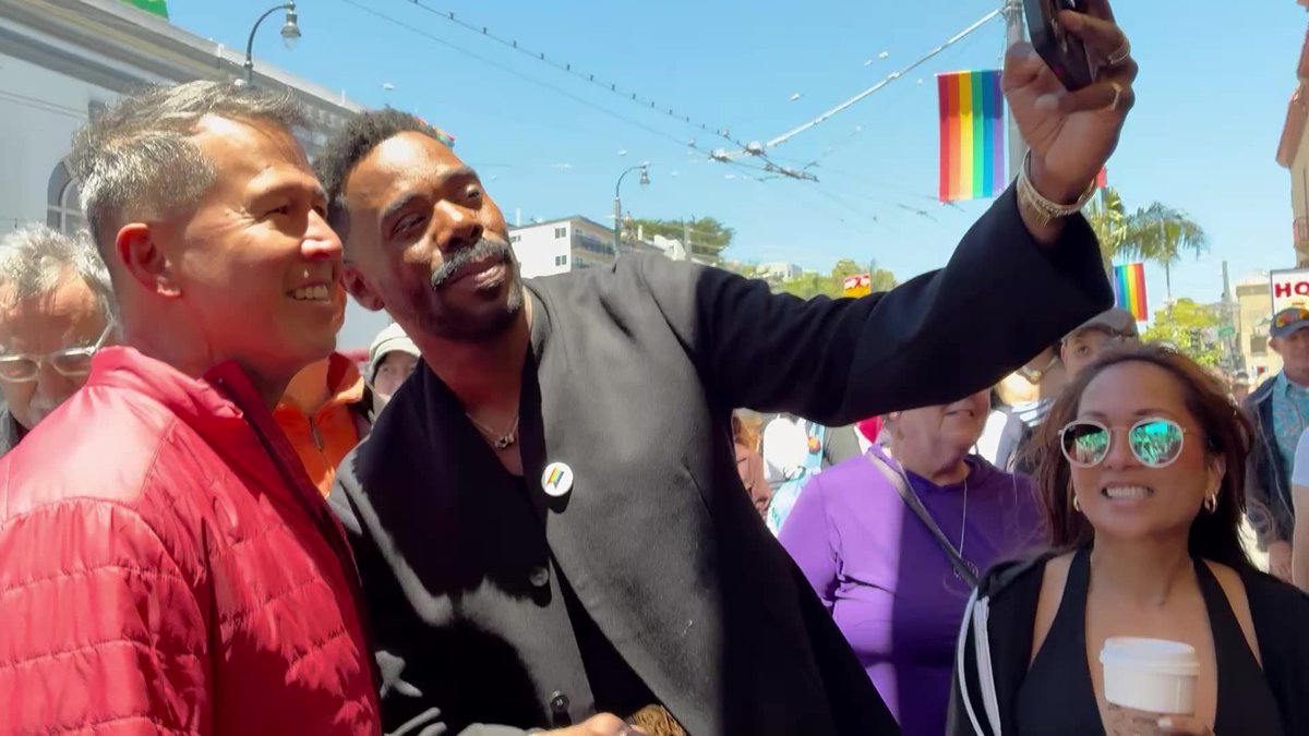 Actor Colman Domingo poses for photos with fans during Frameline 50 at the Castro Theatre in San Francisco on Saturday, June 27, 2026. The theatre is hosting Frameline 50’s San Francisco LGBTQ+ Film Festival. 📹: Yoshi James / S.F. Chronicle