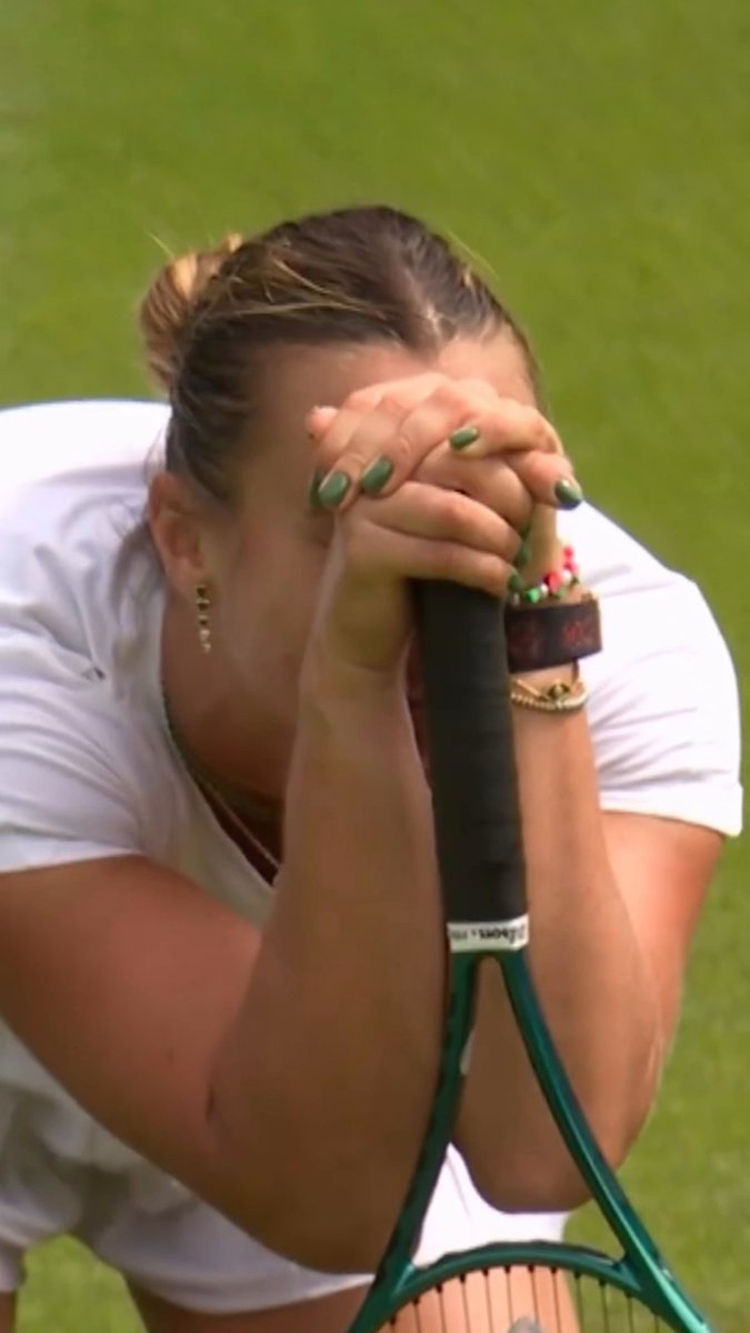 Aryna Sabalenka thought she had it 😅 (via Wimbledon)