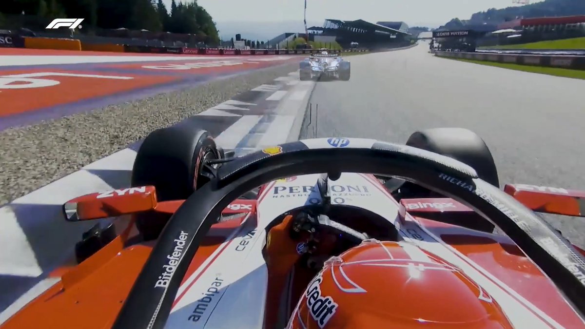 Russell 🆚 Leclerc Heading onboard with Charles Leclerc in our Ghost Car comparison from their quickest runs in Q3 😮💨 #F1 #AustrianGP