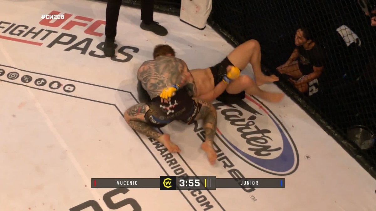 Jordan Vucenic is victorious in the first round once again at #CW208 in London. 🏴🔥 Vucenic has won three in a row since being cut from the UFC last year. 👀