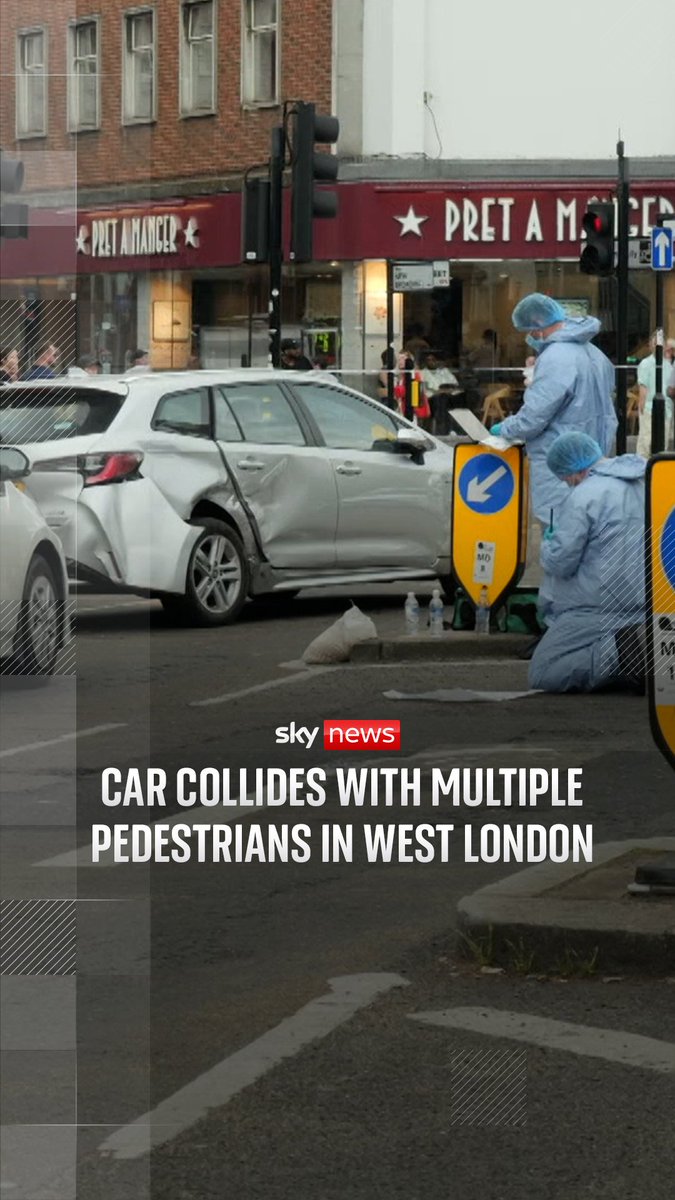 Five people were injured, with two being treated at the scene and three taken to hospital after the incident in Ealing Broadway London Ambulance Service spokesperson said it dispatched "a number of resources including ambulance crews"